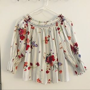 ZARA floral off-shoulder top